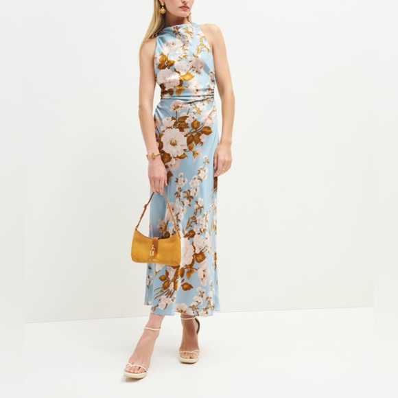 Reformation Dresses & Skirts - reformation casette silk dress in serene | size 6